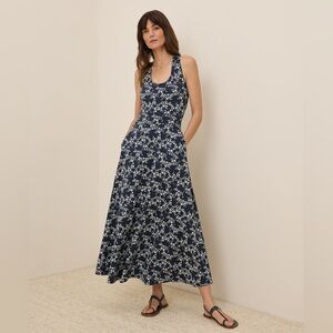Pact Bouquet Blooms Midnight Floral Maxi Dress